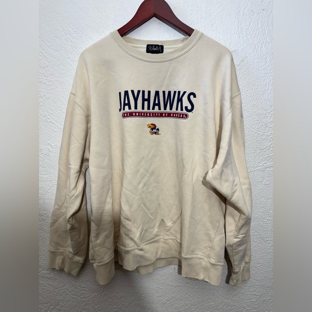 Kansas Jayhawks Crewneck Sweatshirt Cotton Size Large